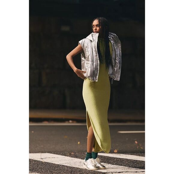 Daily Practice by Anthropologie Metallic Puffer Vest Silver Size S - Picture 11 of 12